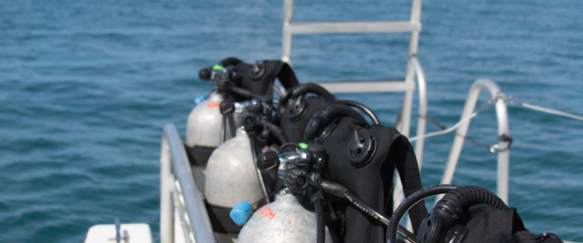 Row of tanks on boat
